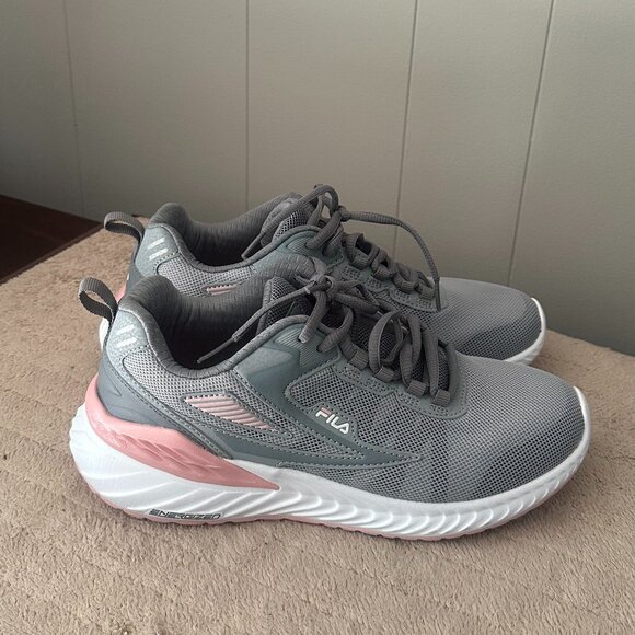 FILA Women's Mesh Athletic Running Shoes Gray/Pink US 8 - Picture 2 of 6